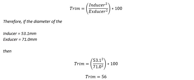 Turbocharger Efficiency Improvement trim formula 1